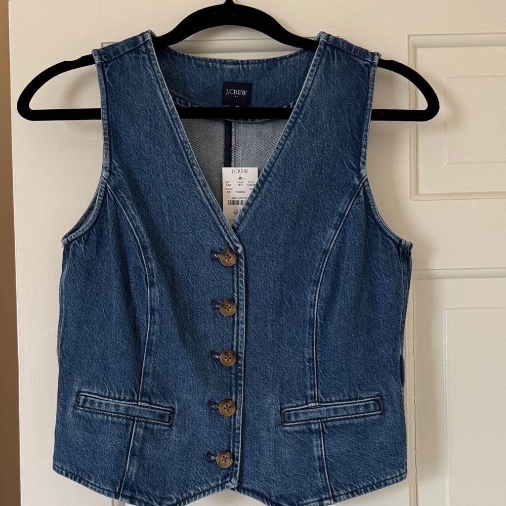 J. Crew Classic Blue Denim Vest